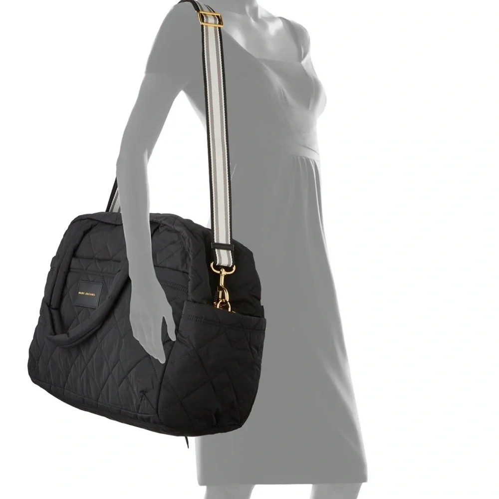 Black Quilted Weekender Bag